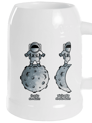 Půlčlovek na půlměsíci půllitr White