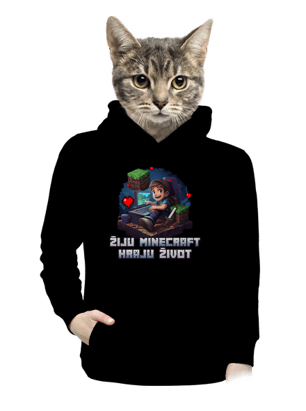 Žiju Minecraft dámská mikina klokanka Black