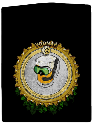 Pivní horoskop: Vodnář pánská mikina na zip Black