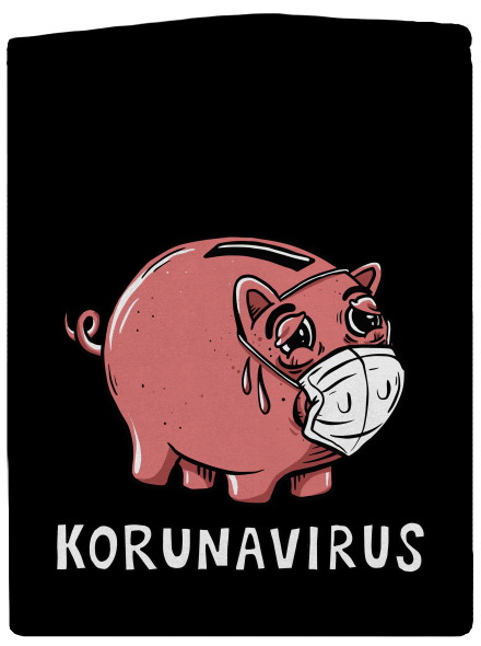 Korunavirus v kasičce pánská mikina na zip Black