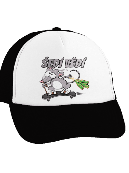 Šedí vědí - myšák kšiltovka truckerka Black cap