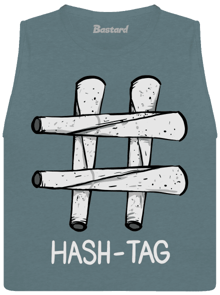 Hash tag dámské tílko volné Heather Deep Teal