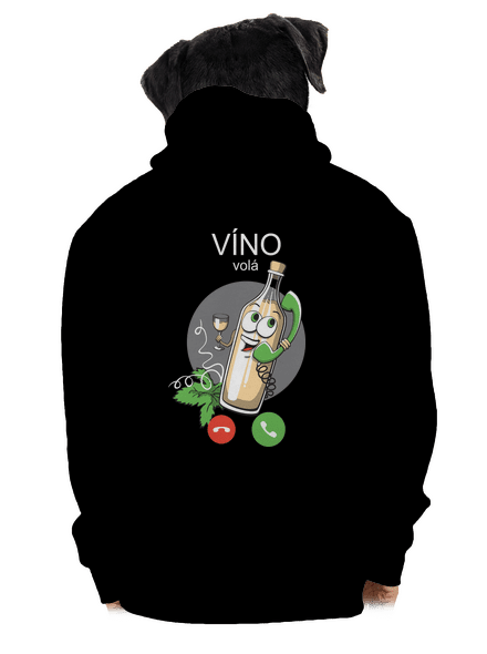 Bílé víno volá pánská mikina na zip Black