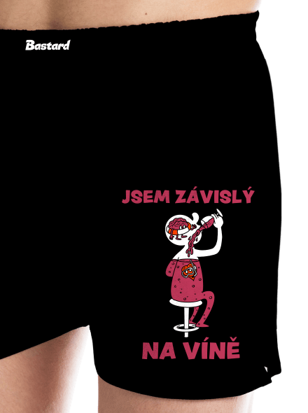 Závislý na víně pánské trenky Black