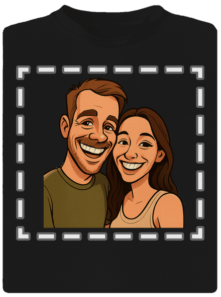 Karikatura z vlastní fotky dětské sportovní tričko Black