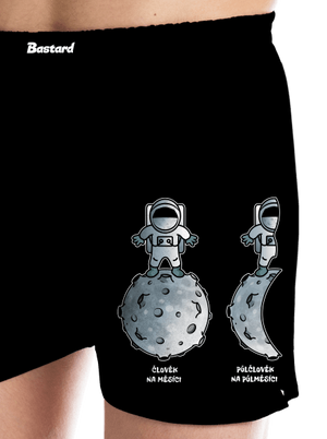 Půlčlovek na půlměsíci pánské trenky Black