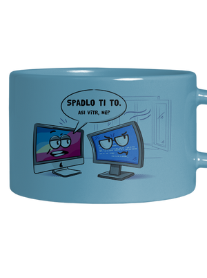 Mac vs. Windows hrnek makronka Blue Macaron