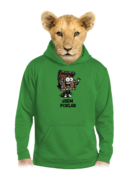 Jsem poklad dětská mikina klokanka Kelly Green AWD