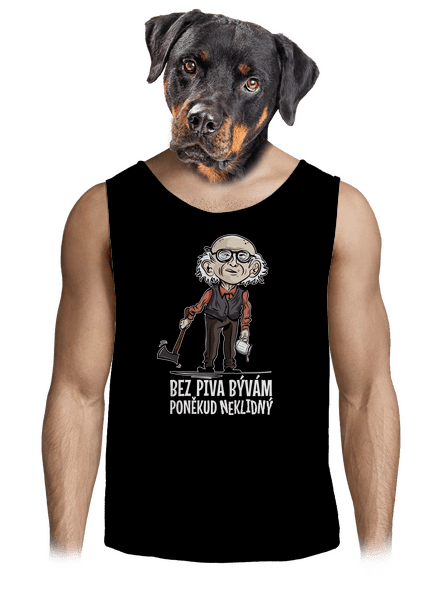 Neklidný bez piva pánské tílko Black