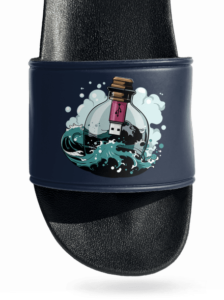 USB vzkaz v láhvi pantofle Navy