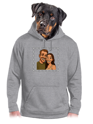 Karikatura z vlastní fotky pánská mikina klokanka Light Melange