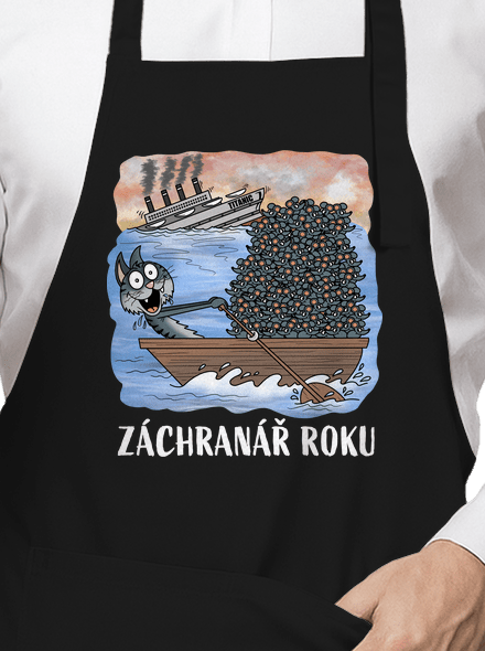 Záchranář roku zástěra Black