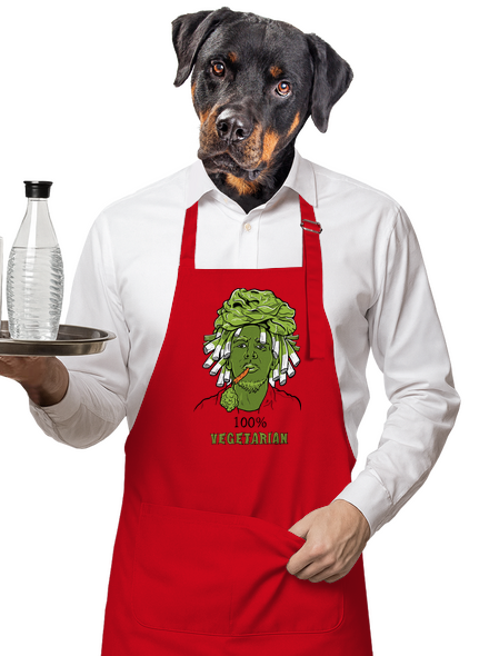 100% vegetarián zástěra Red