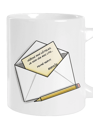 Dopis učitelce velký hrnek White