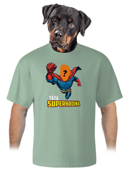 Táta superhrdina unisex tričko oversized Sage