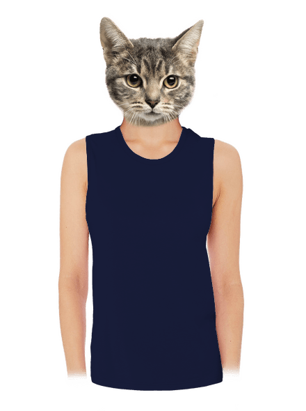 Bez potisku dámské tílko volné Navy