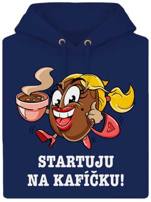 Startuju na kafíčku unisex mikina premium Navy