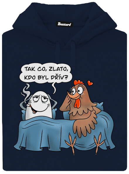 Kdo byl dřív pánská mikina klokanka Navy