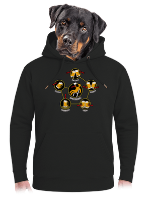 Pivní obvody unisex mikina premium Dark Black