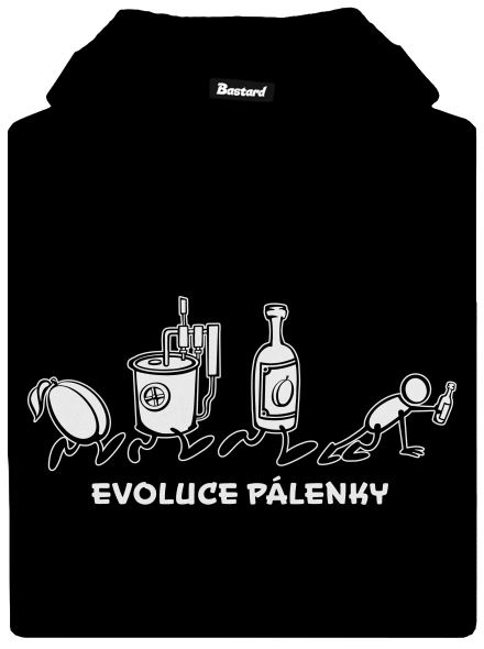 Evoluce pálenky pánská mikina klokanka Black