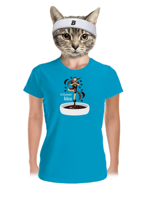 Káva provází dámské sportovní tričko Blue Atol