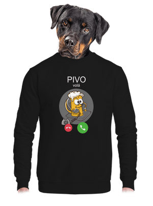 Pivo volá unisex mikina bez kapuce Black