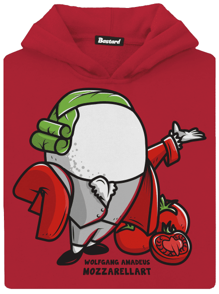 Mozzarelart dětská mikina klokanka Fire Red