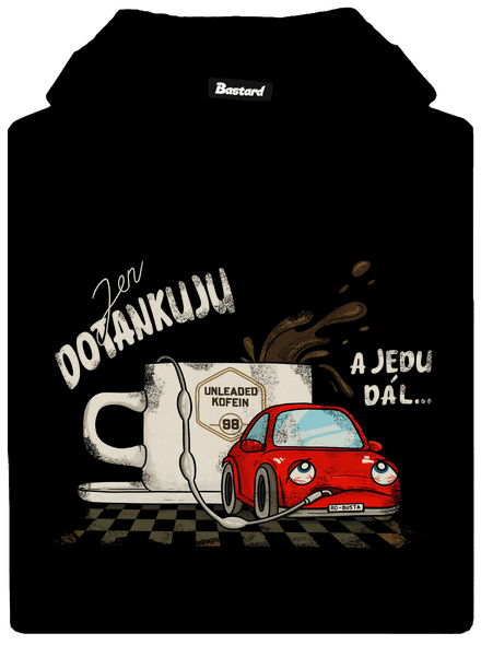 Dotankuju a jedu pánská mikina klokanka Black