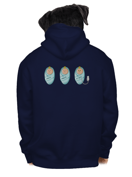AI baby pánská mikina na zip Navy