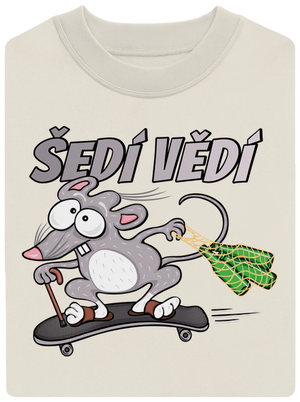 Šedí vědí - myšák unisex mikina bez kapuce Off White
