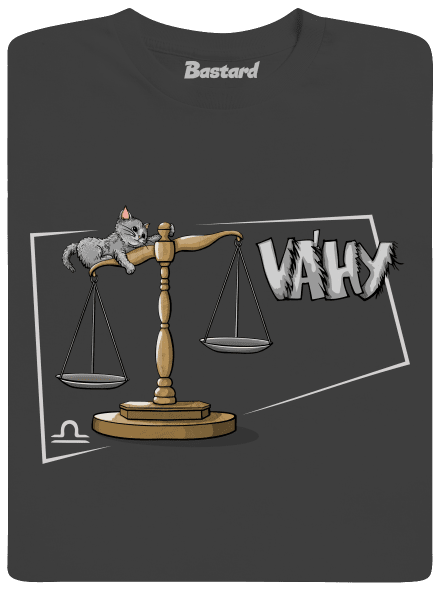 Kočičí horoskop: Váhy pánské tričko Dark Grey
