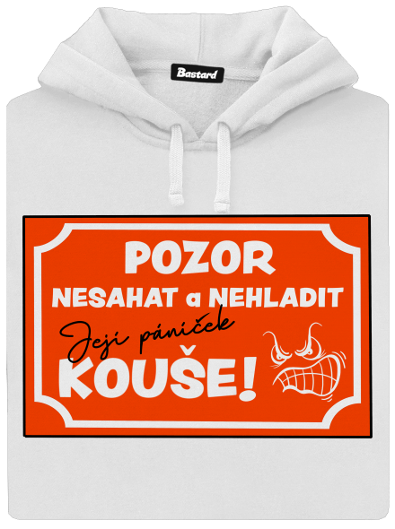 Pozor, nesahat dámská mikina klokanka White