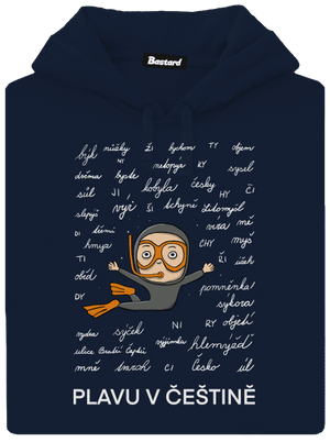 Plavu v češtině pánská mikina klokanka Navy