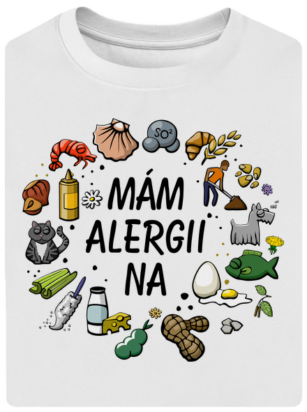 Mám alergii na... + fix unisex tričko oversized White