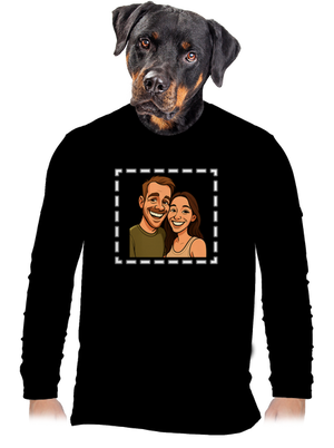 Karikatura z vlastní fotky pánské dlouhý rukáv Black