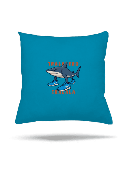 Tralalero Tralala – Italian Brainrot polštář Blue Turquoise