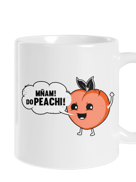 Mňam do peachi klasický hrnek White