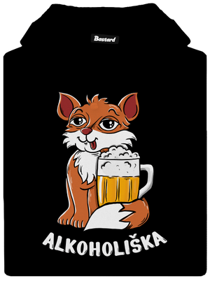 Pivní Alkoholiška dámská mikina klokanka Black
