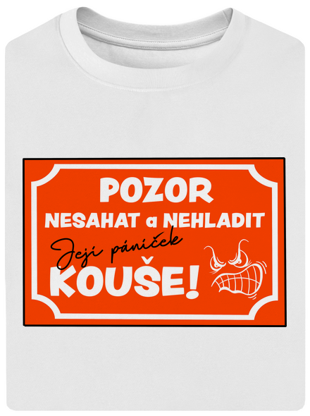 Pozor, nesahat unisex tričko oversized White