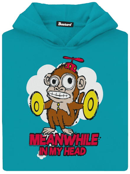 Monkey in my head dětská mikina klokanka Hawaiian Blue