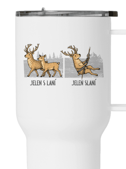 Jelen s laní termohrnek White