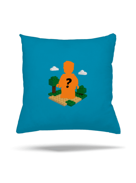 Lego postava z vlastní fotky polštář Blue Turquoise