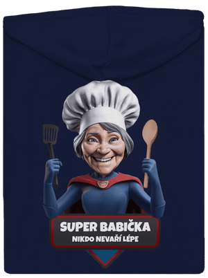 Super babička pánská mikina na zip Navy