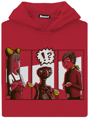 E.T. volat domů dětská mikina klokanka Fire Red