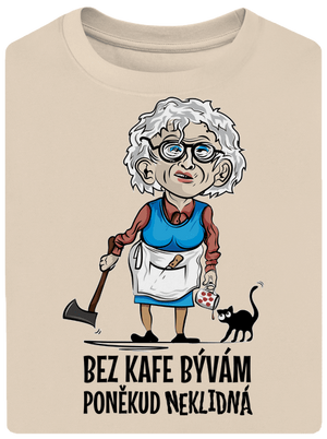 Neklidná bez kafe unisex tričko oversized Almond