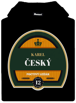 Pivní etiketa pánská mikina klokanka Black