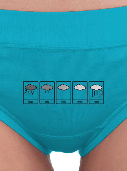 Předpověď počasí dámské kalhotky Turquoise