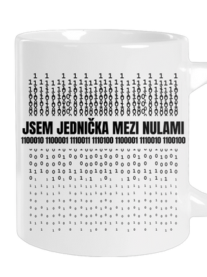 Jednička mezi nulami velký hrnek White