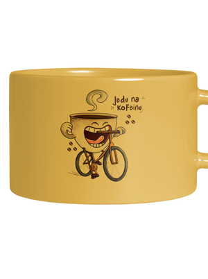 Jedu na kofeinu hrnek makronka Yellow Macaron