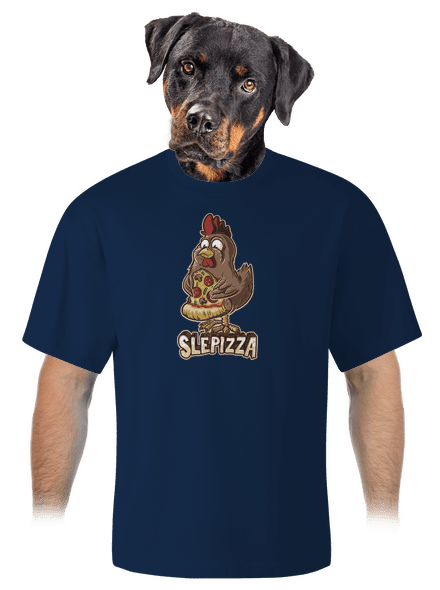 Slepizza unisex tričko oversized Midnight Blue